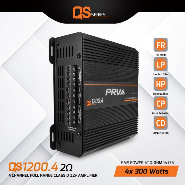Main product image for PRV Audio QS1200.4 2 Ohm 4-Channel Full-Range Amplifier 4 x 300W 294-3554
